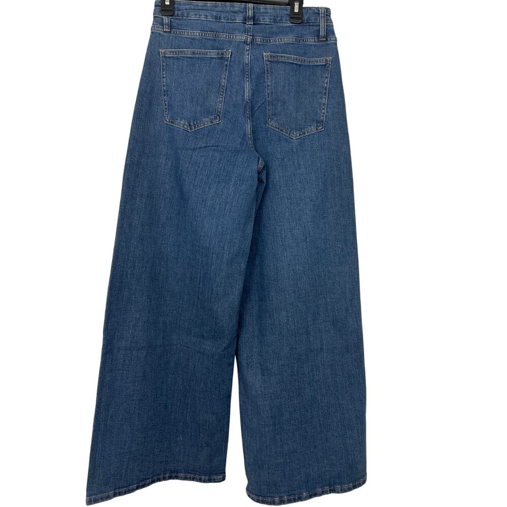 The Drop Frida Wide Leg High Waist Stretch Front Seam Jeans Medium Indigo 30 New - Picture 4 of 12